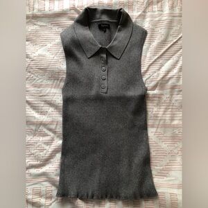 Quince Gray Ribbed Knit Top